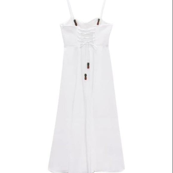 NEW ZARA SWEETHEART NECKLINE DRESS WHITE | 2298/170 - Picture 2 of 10